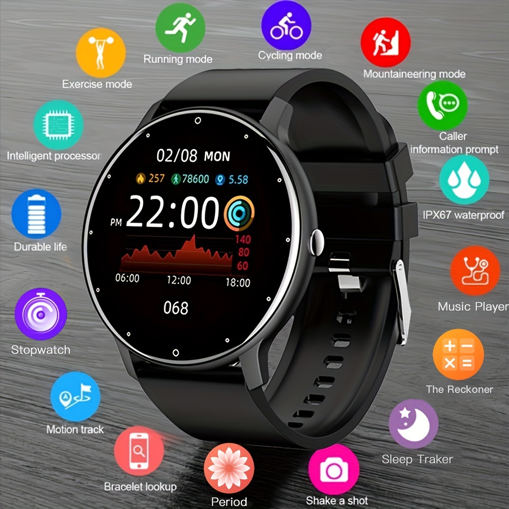 Relojes inteligentes para mujer, impermeables, redondos, compatible con  teléfonos iPhone, Android, rastreador de actividad física, reloj para  mujer