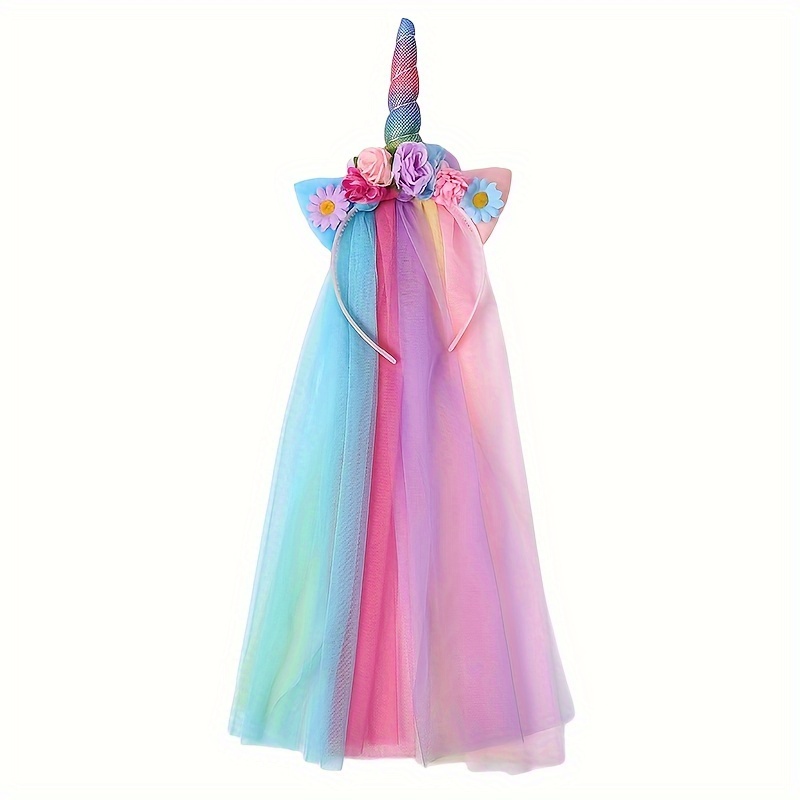 E-shop Weihnachts-Einhorn-Stirnband, verträumter mädchenhafter Netz-Kopfreifen, Prinzessinnen-Weihnachts-Kopfschmuck, Party-Stirnband-Accessoire