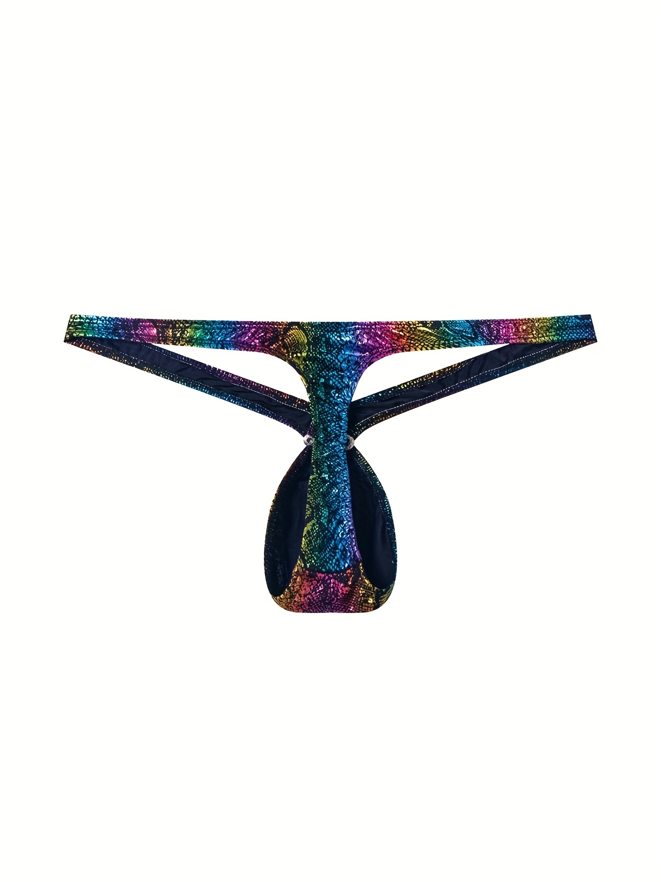 Men s Underwear Sexy Snake Pattern Rainbow Thongs G strings Temu