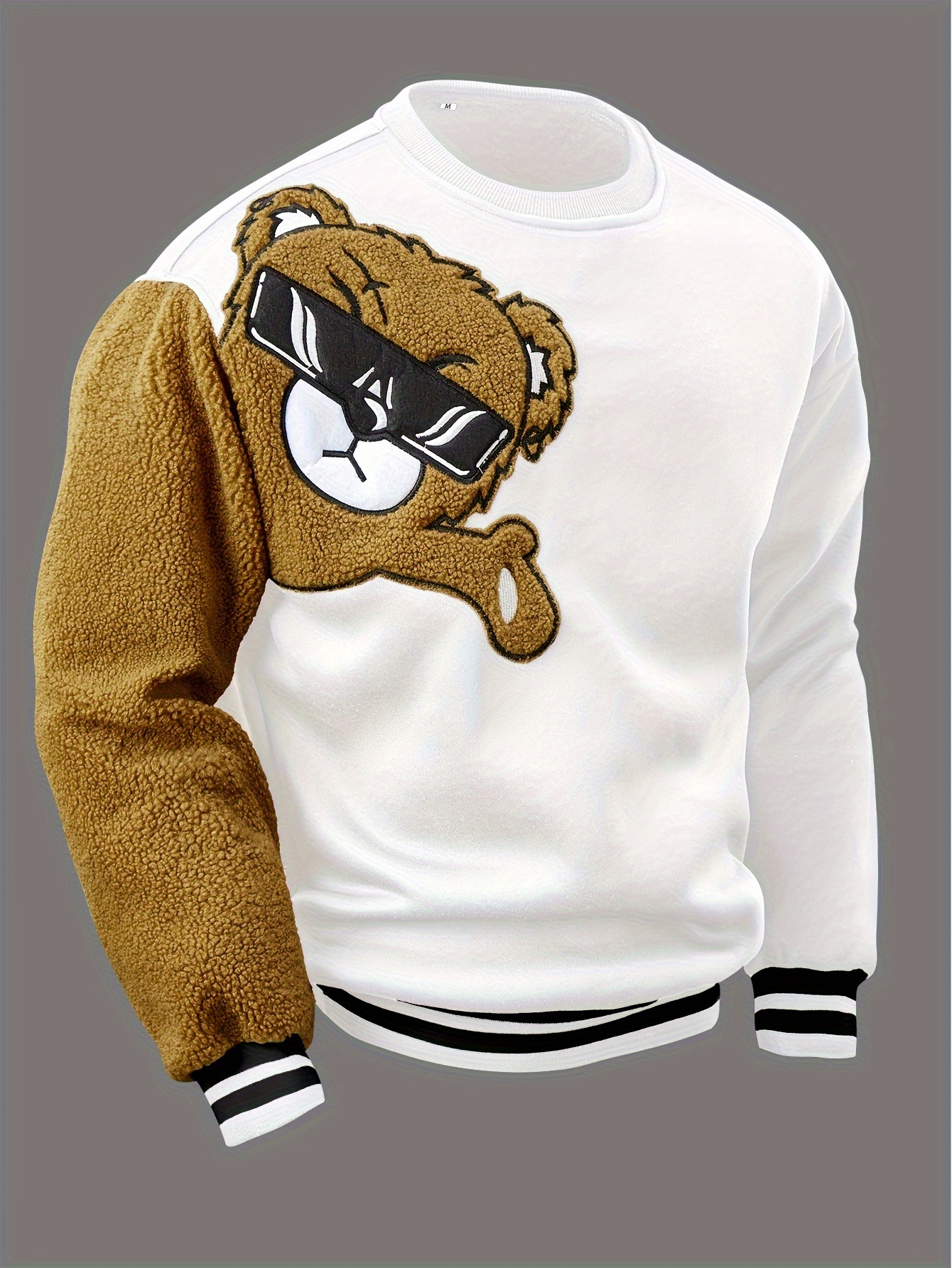 men's casual orange teddy bear sweatshirt loose fit - Temu