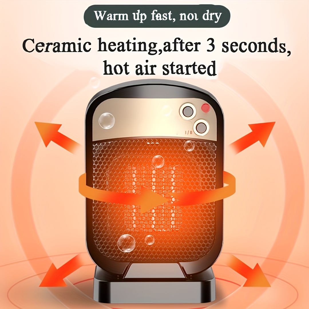 1pc Small Heater With Heating And Fan Modes Small Heater With Heating And  Fan Modes Small