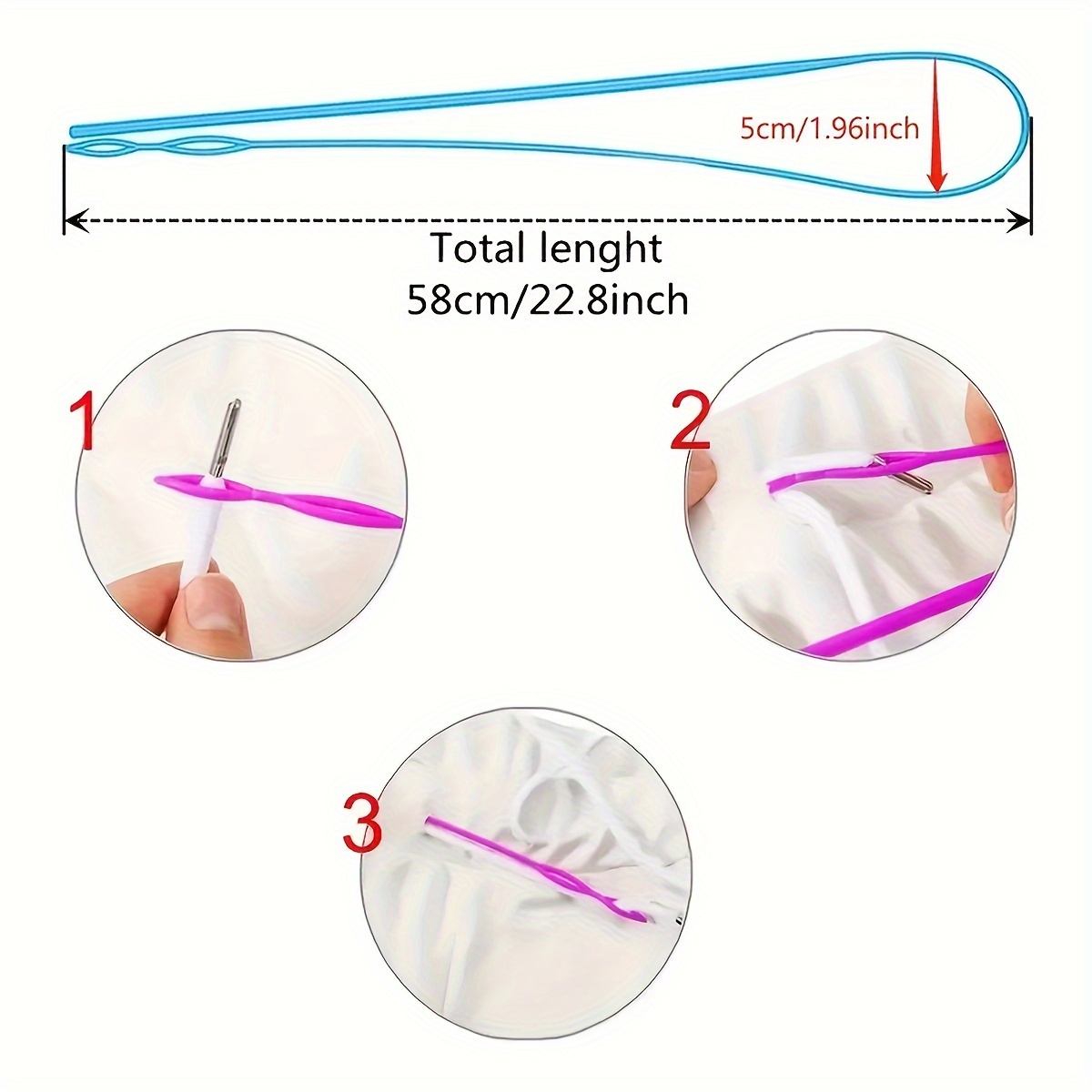 6pcs/set Sewing Ring Kit Drawstring Threader Tool Set Threader Metal  Tweezers For Fabric Belt Strips DIY Knitting Accessories