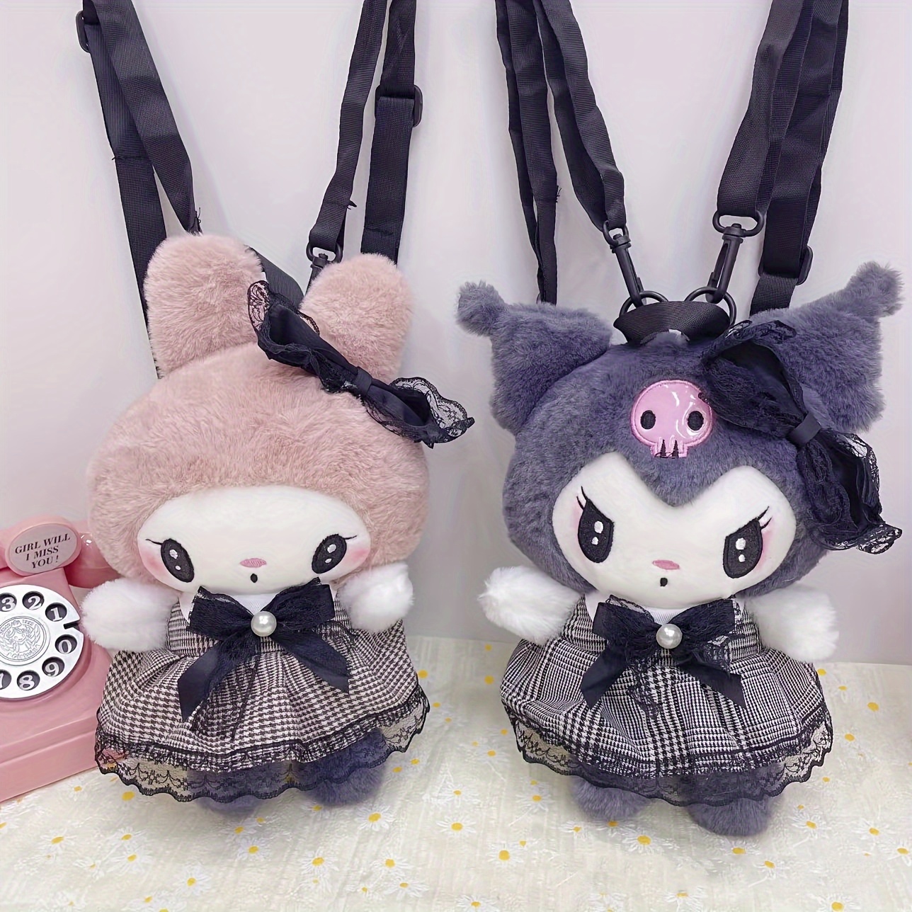Kawaii Characters Kuromi Plush Backpack Doll A Sweet - Temu