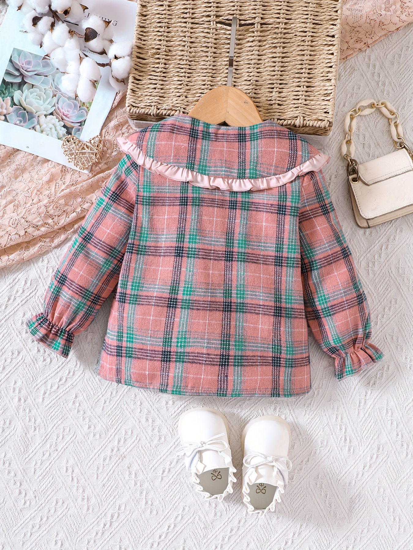 Kid Girls Preppy Plaid Button Shirt Spring Autumn Temu