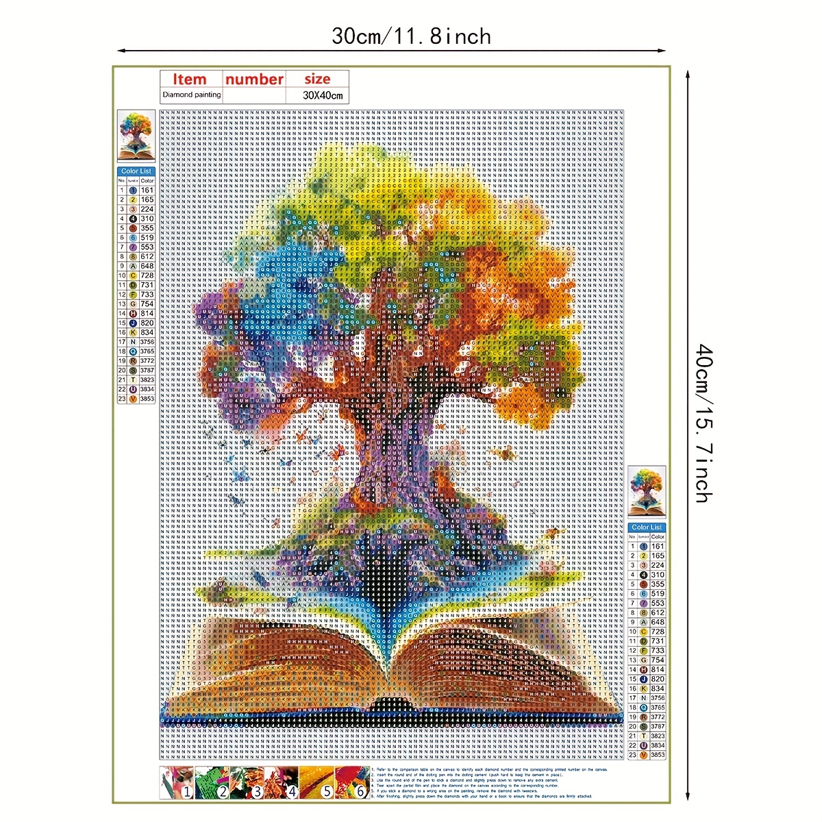 1pc 11.8×15.7 Inch DIY 5D Frameless Diamond Painting Tree Of Life Wall Art  Decor Mosaic Home Art Gift