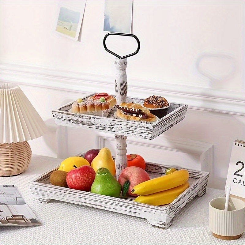 Metal Double Layer Stand Holder Fruit Storage Tray Cake Rack - Temu