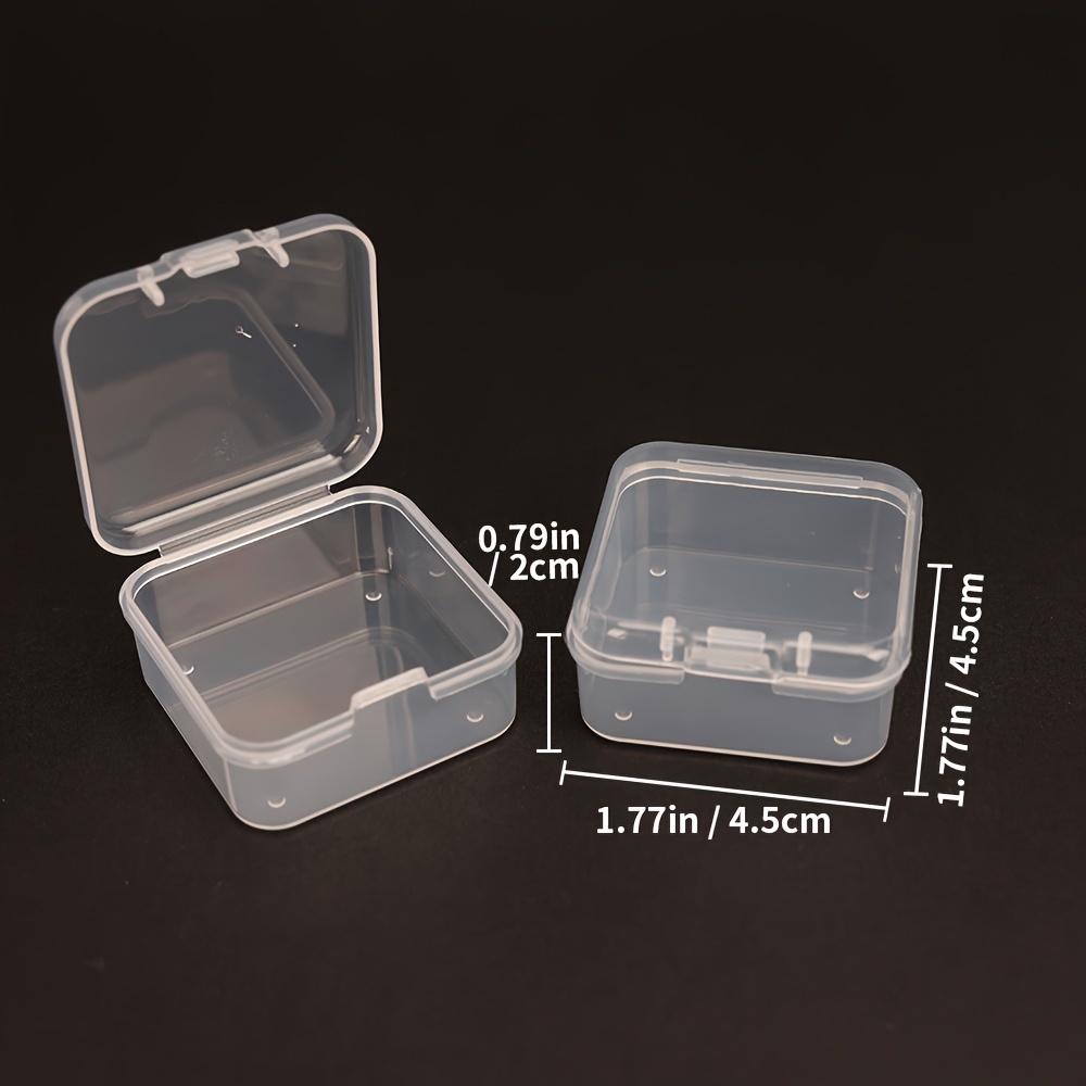 Clear Plastic Square Box With Hinged Cover Perfect For Small - Temu