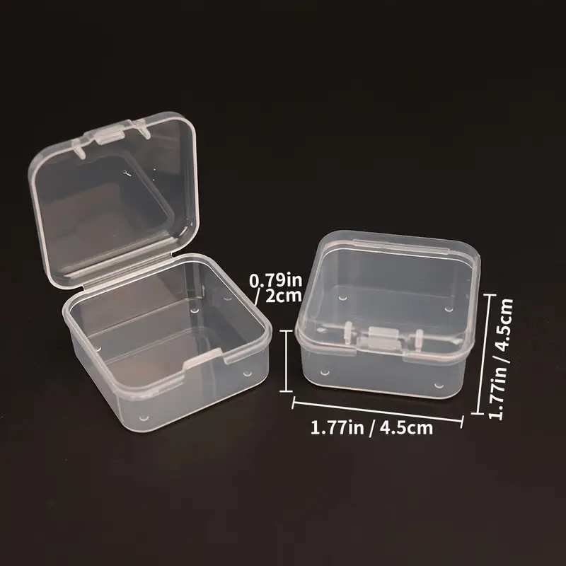 Clear Plastic Square Box With Hinged Cover Perfect For Small - Temu