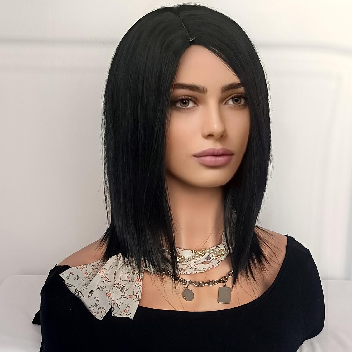 Shoulder Length Bob Wig Synthetic Hair
