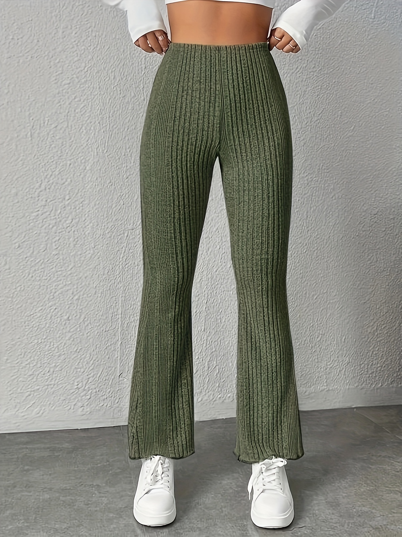 WOMEN'S WASHABLE KNIT RIBBED PANTS