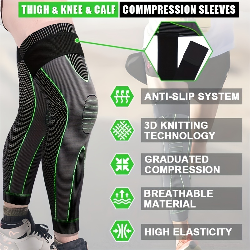 Long Leg Compression Sleeves with Elastic strap,Full Leg Sleeve