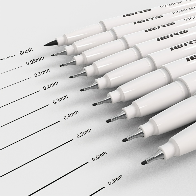 Generic 9 Pcs Fine Liner Pen Pigment Marker Micro-line Drawing Pens 0.05mm