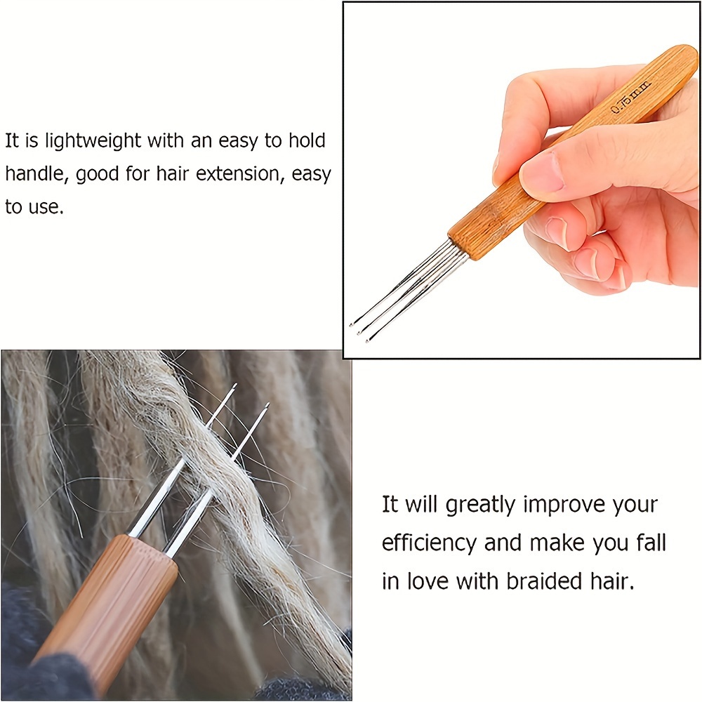 3pcs/bag 0.5mm 0.75mm Double Crochet Needle For Locs Bamboo Dreadlock Crochet  Hook Dreadlock Needle For Braids, Shop On Temu And Start Saving