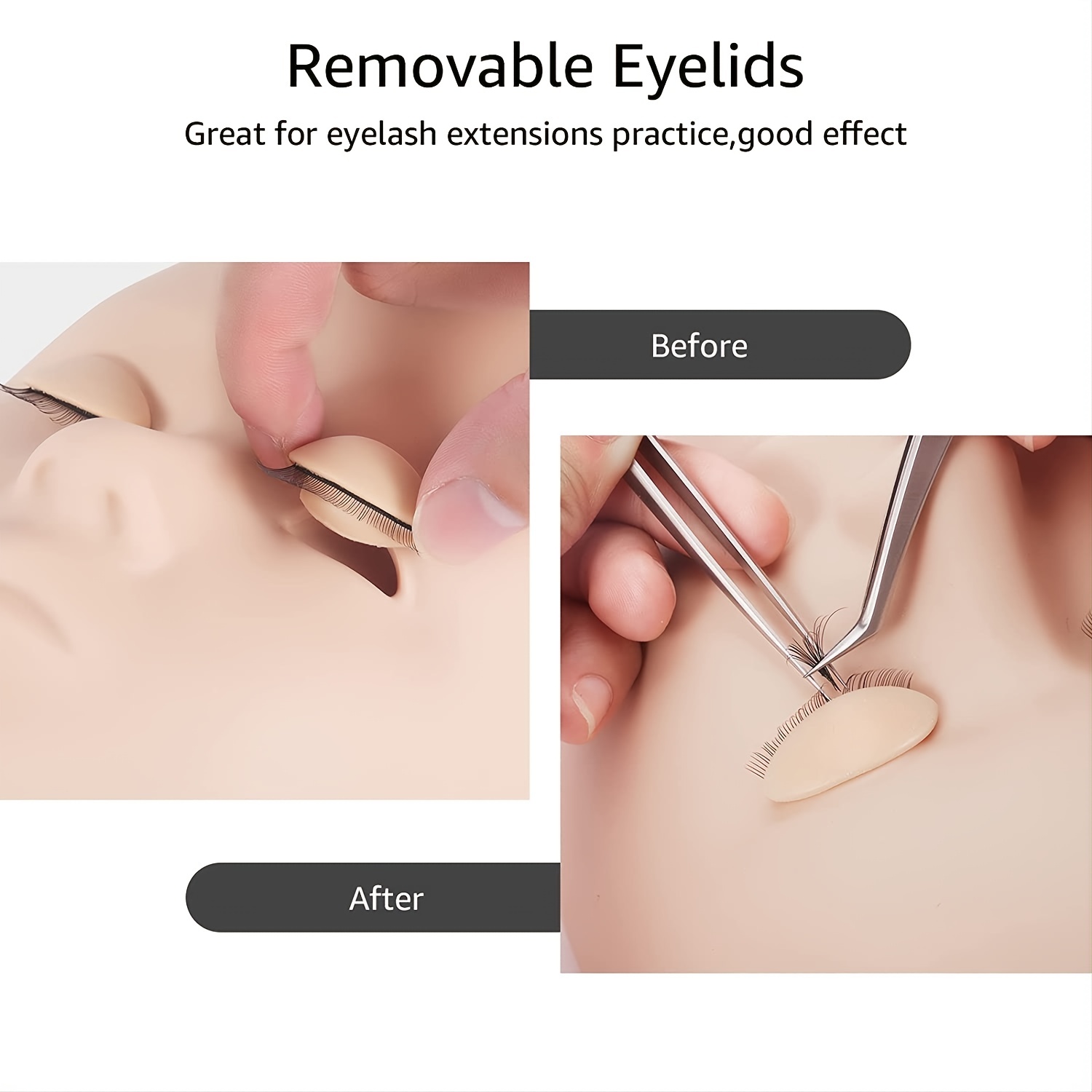 Lash Mannequin Head With Replacement Eyelids Lash Extension - Temu