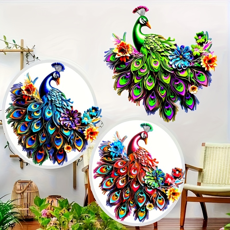 Creative Metal Peacock Decoration Colorful Metal Peacock - Temu