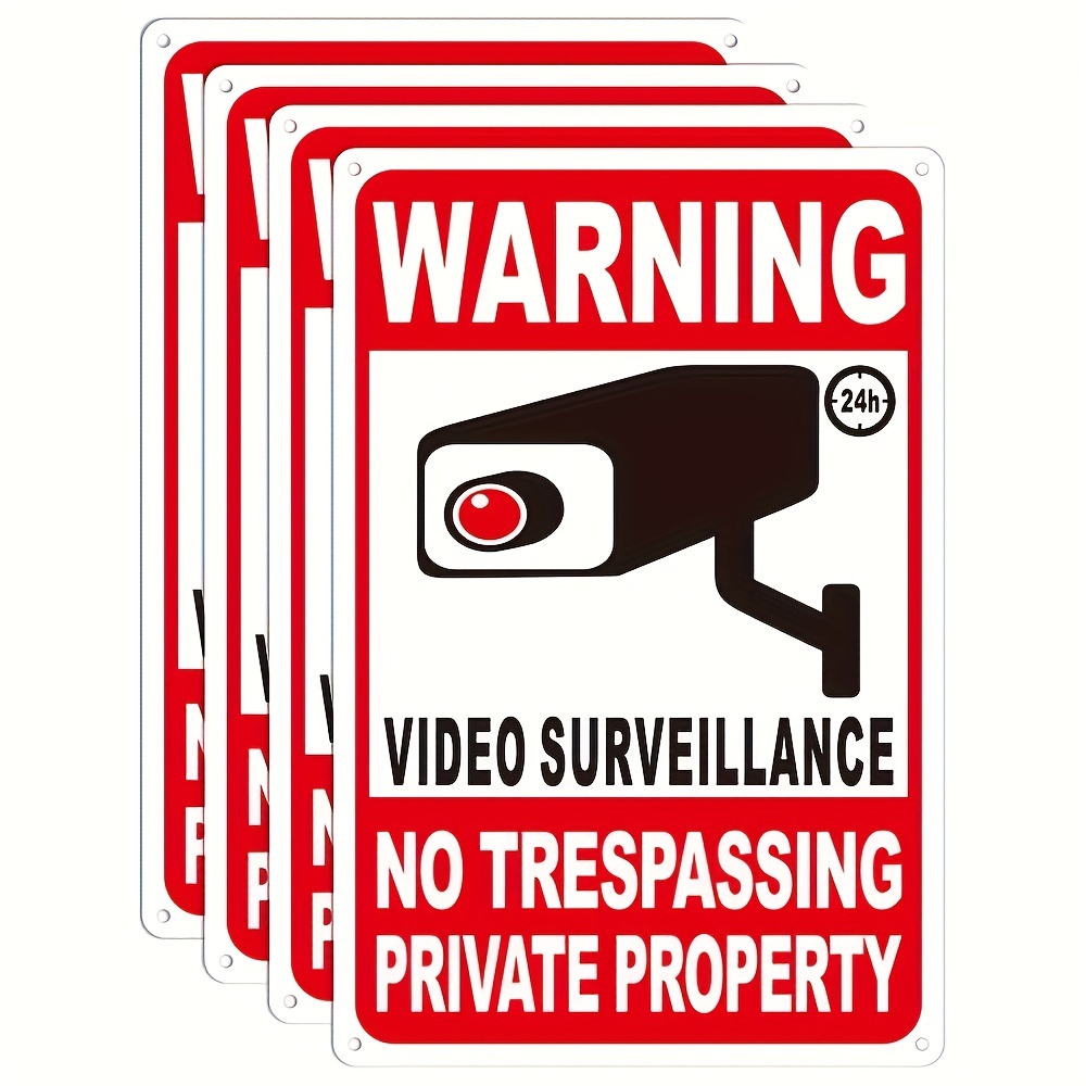 Private Property No Trespassing Signs Video Surveillance - Temu