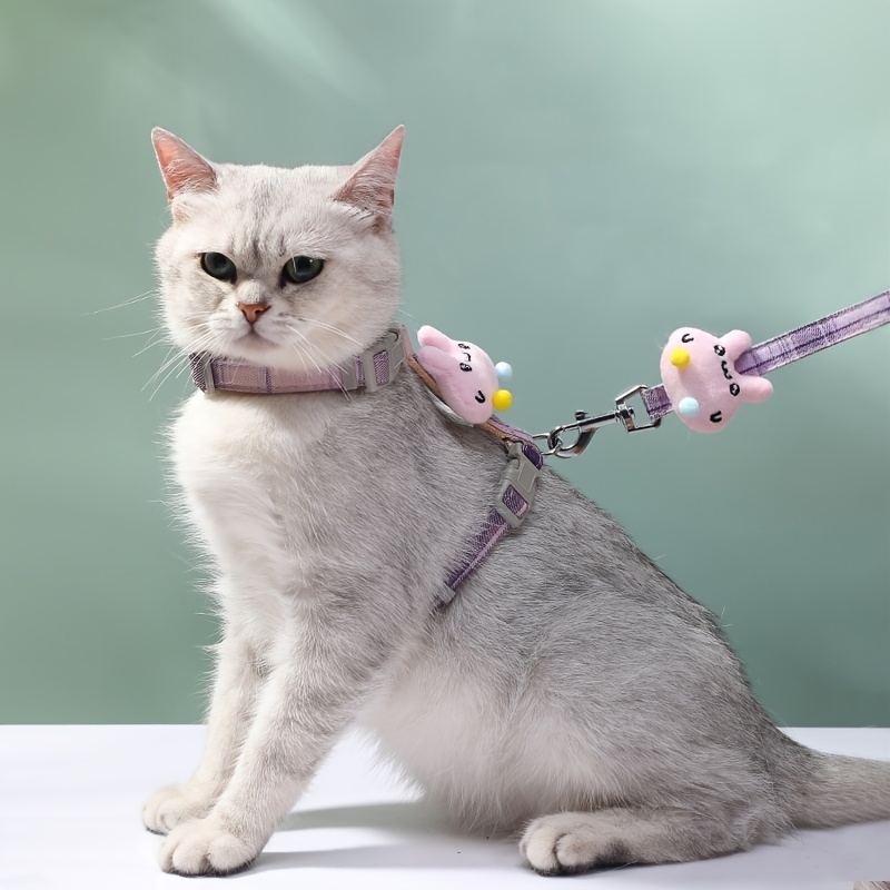 Adjustable Cat Traction Rope Cat Harness Leash Set Rabbit - Temu