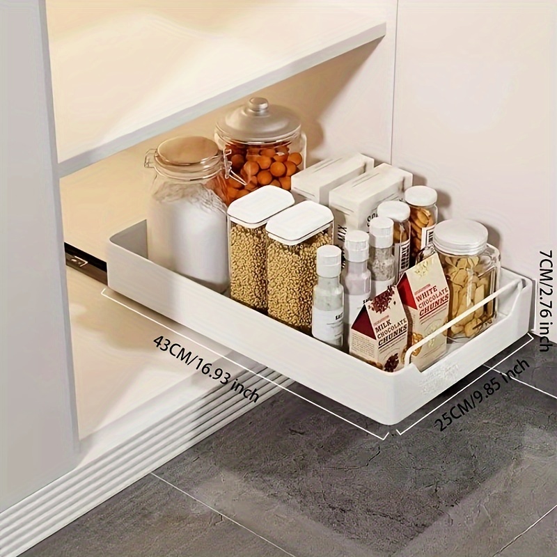 Pull Out Spice Rack, Kitchen Organization, Pull Out Spice Rack Organizer  For Cabinet, Kitchen Pull-out Spice Storage Rack, Sink Pull-down Basket,  Kitchen Spice Rack With Sliding Storage Drawer, Kitchen Accessories,  Kitchen Gadgets 