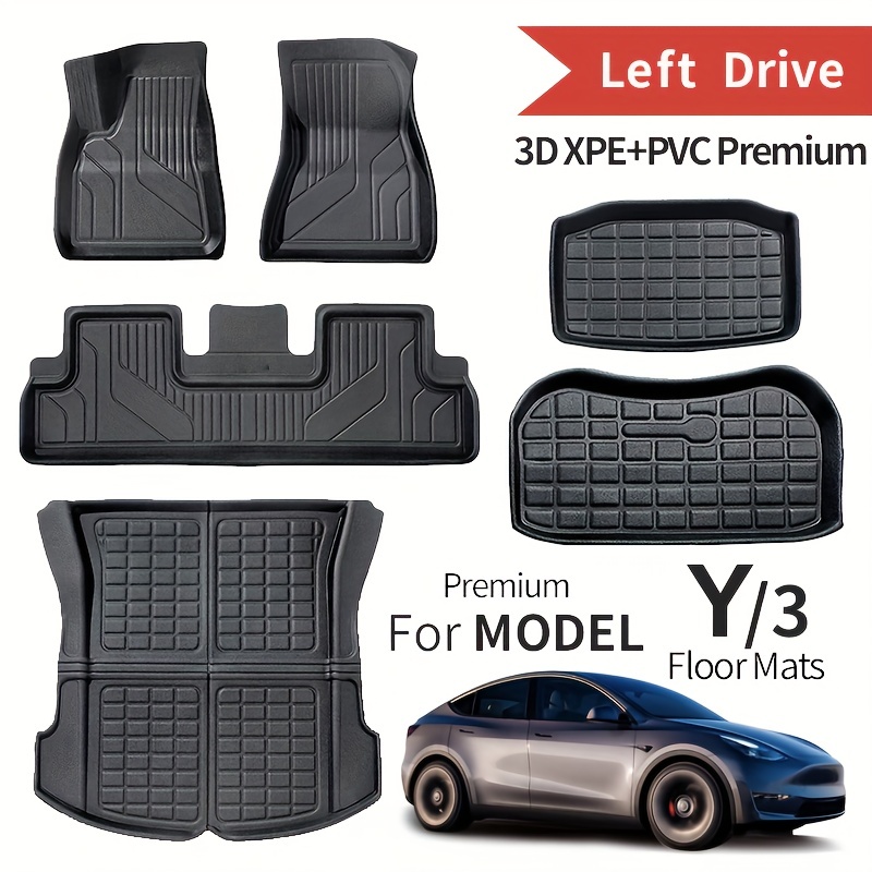 Tapis de sol pour Tesla Model 3, ensemble complet de tapis de protection  imperméables pour toutes les saisons, accessoires de doublure de cargaison  adaptés au modèle 3 2021 2022 2023