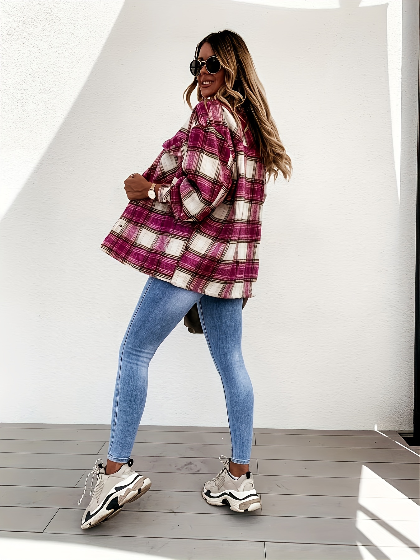 Blouses for Women Fashion 2022 Women's Flannel Plaid Shirts Oversized  Button Down Shirts Blouse Long Sleeve Fall Tops