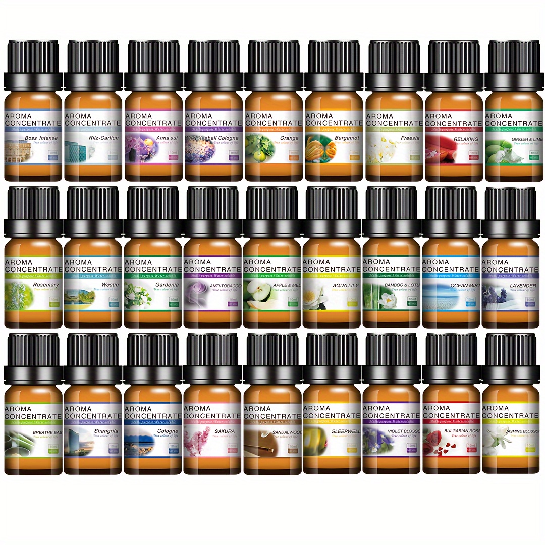 Juego de aceites esenciales, aceite aromático de 24 aromas para hacer jabón  de velas, aceite esencial natural de larga duración para difusor