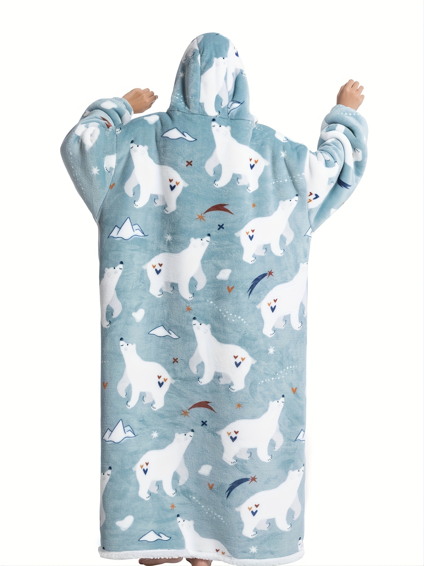 Buy Polar Bear & Penguin Print Soft Flannel Sleepwear Onesie