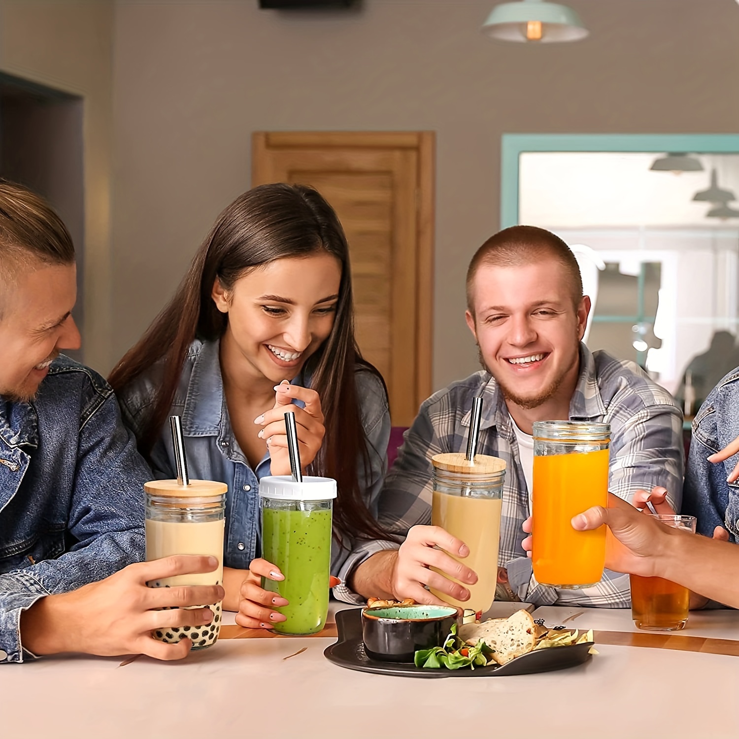 Bamboo Lids With Straw Hole, Bamboo Mason Jar Lids Regular Mouth For Beer  Can Glasses And Can Shaped Glass Cups - Temu United Arab Emirates