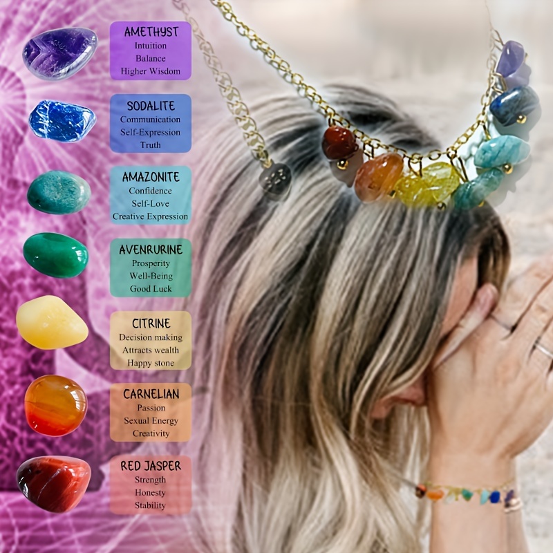 Natural Crystal Seven Chakra Bracelets, Healing Accessories