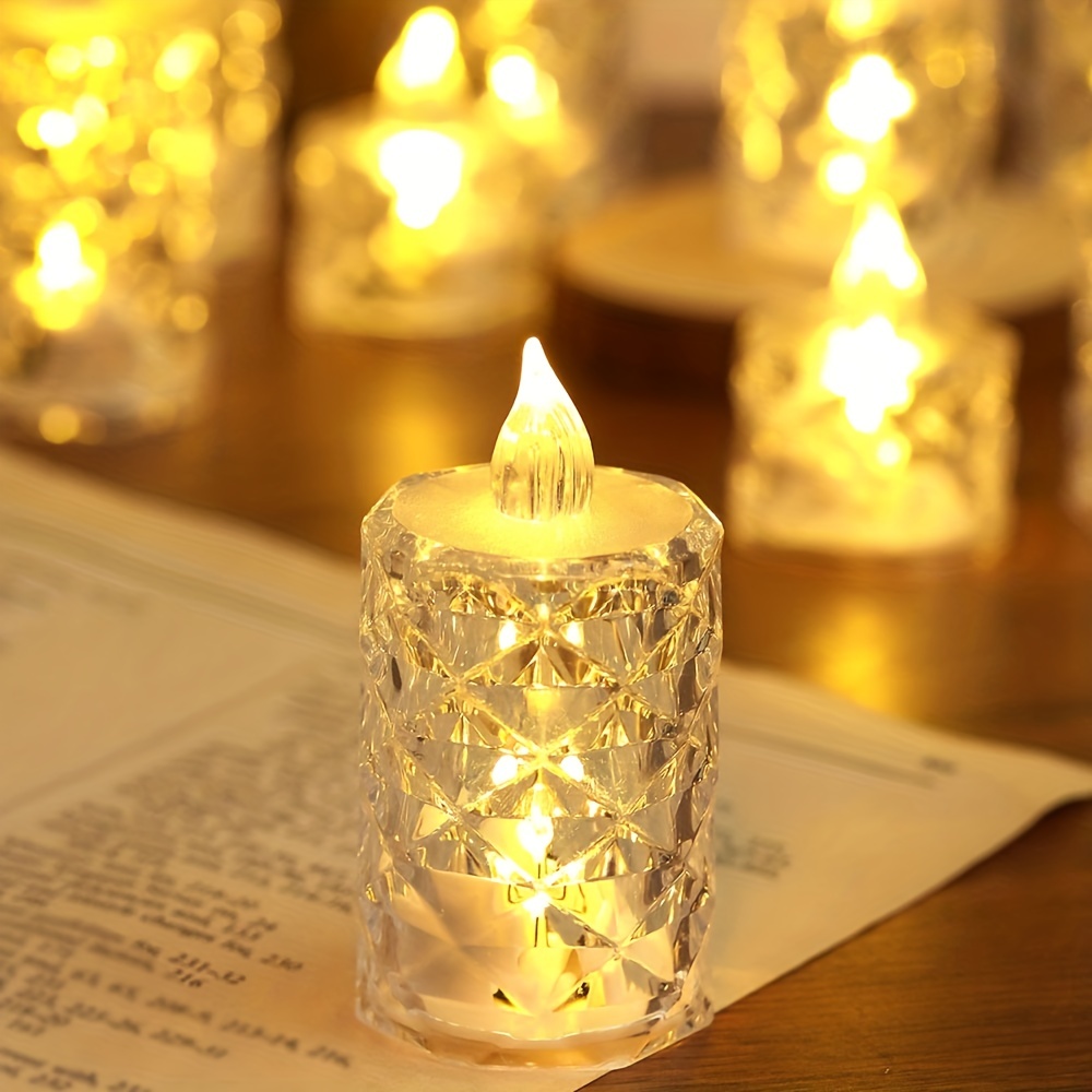 1pc Flameless Votive Candles Electric Candle Night Light, Battery Operated  Candles Lights For Party Christmas Wedding Proposal Decorations