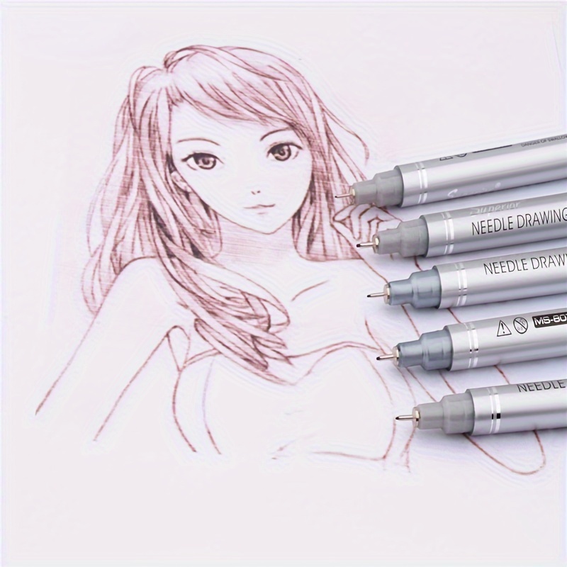 Waterproof Ink Black Micron Marker Pen Pigment Fine Line - Temu