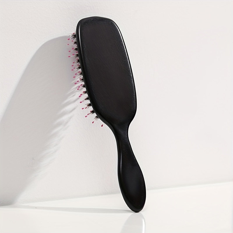 Plastic Black Handle Nylon Bristle Brush Hair Comb Designed - Temu