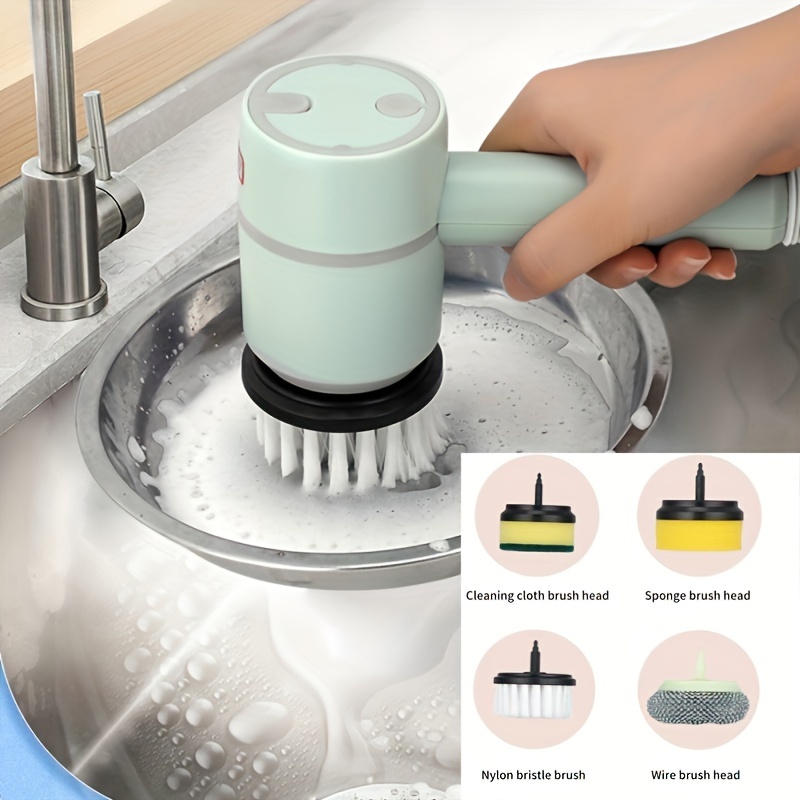 Electric Cleaning Brush for Kitchen Handheld Cup Brush Cleaner with Sponge  Head Multifunctional Cleaning Gadgets Home - AliExpress
