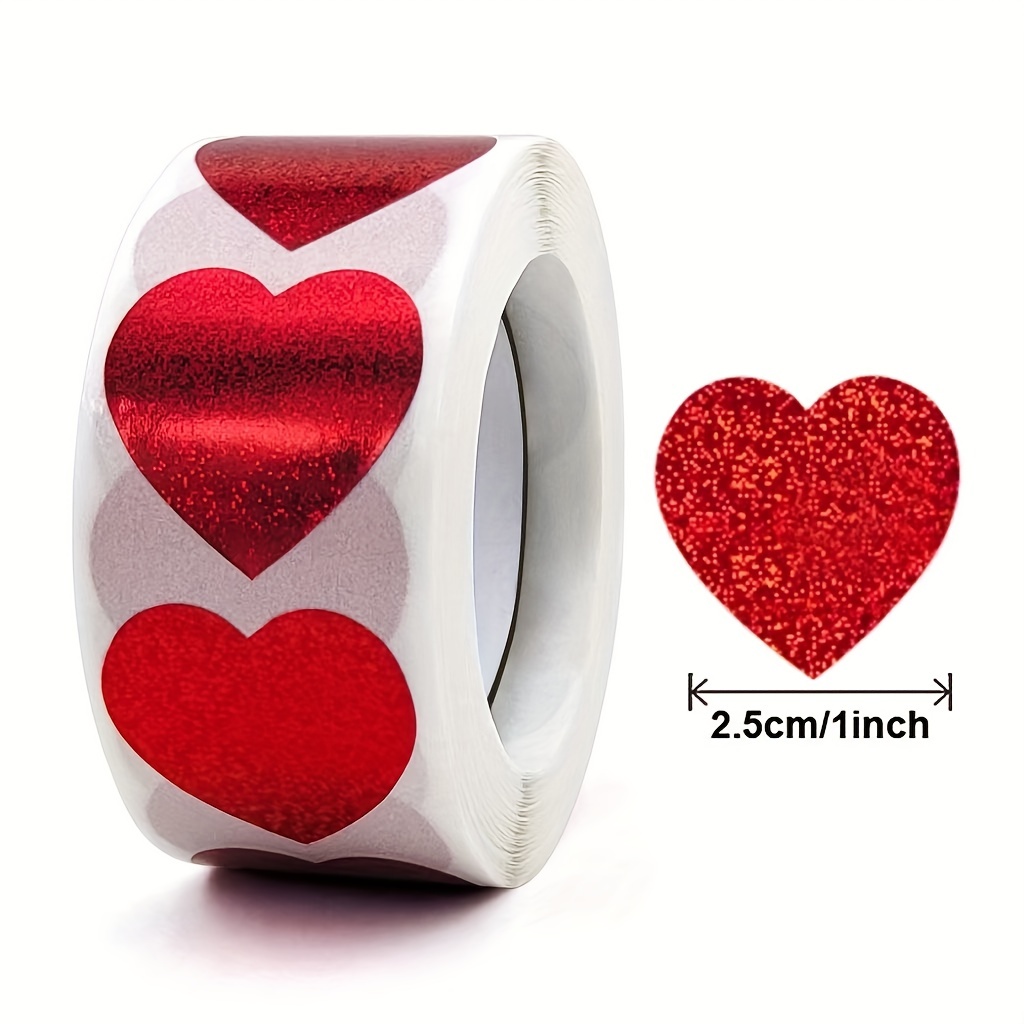 Heart Shape Of Red Stickers Seal Labels Stickers - Temu