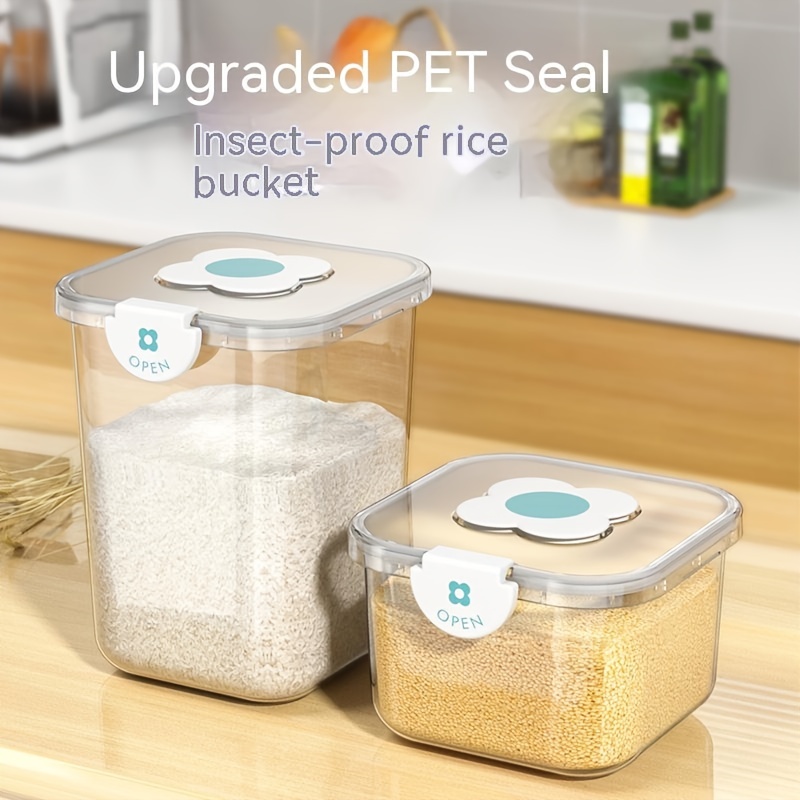 Timing Rice Bucket, Moisture-proof Insect-proof Sealed Storage Containers  For Rice, Cereals, Grains, Flours, Pet Food, Household Airtight Rice  Dispenser, Food Storage Jar, Home Kitchen Supplies - Temu