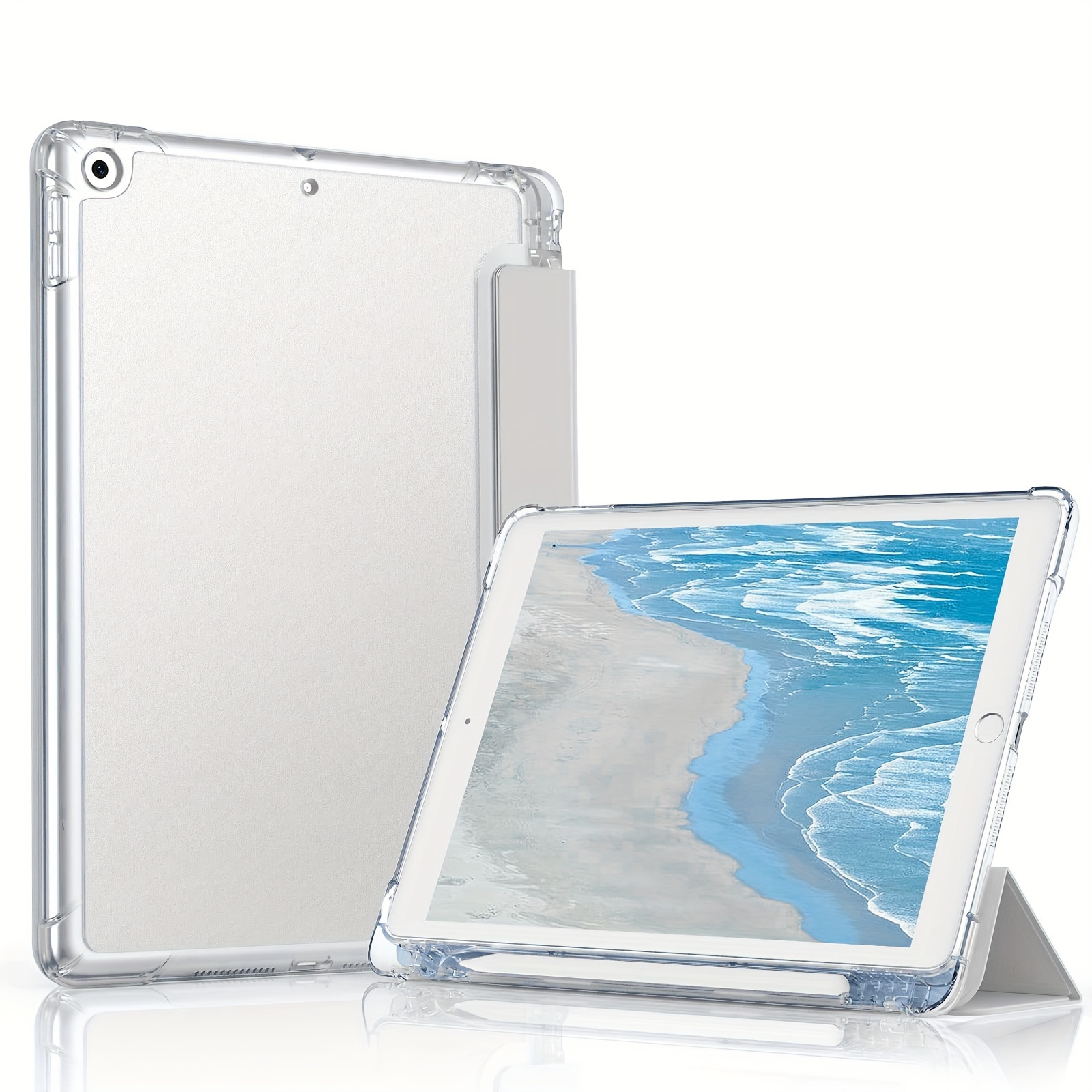 Coque pour iPad 10.2 iPad 7ème génération, coque arrière rigide avec  support fin pour iPad 7ème génération (A2197 A2198 A2200)