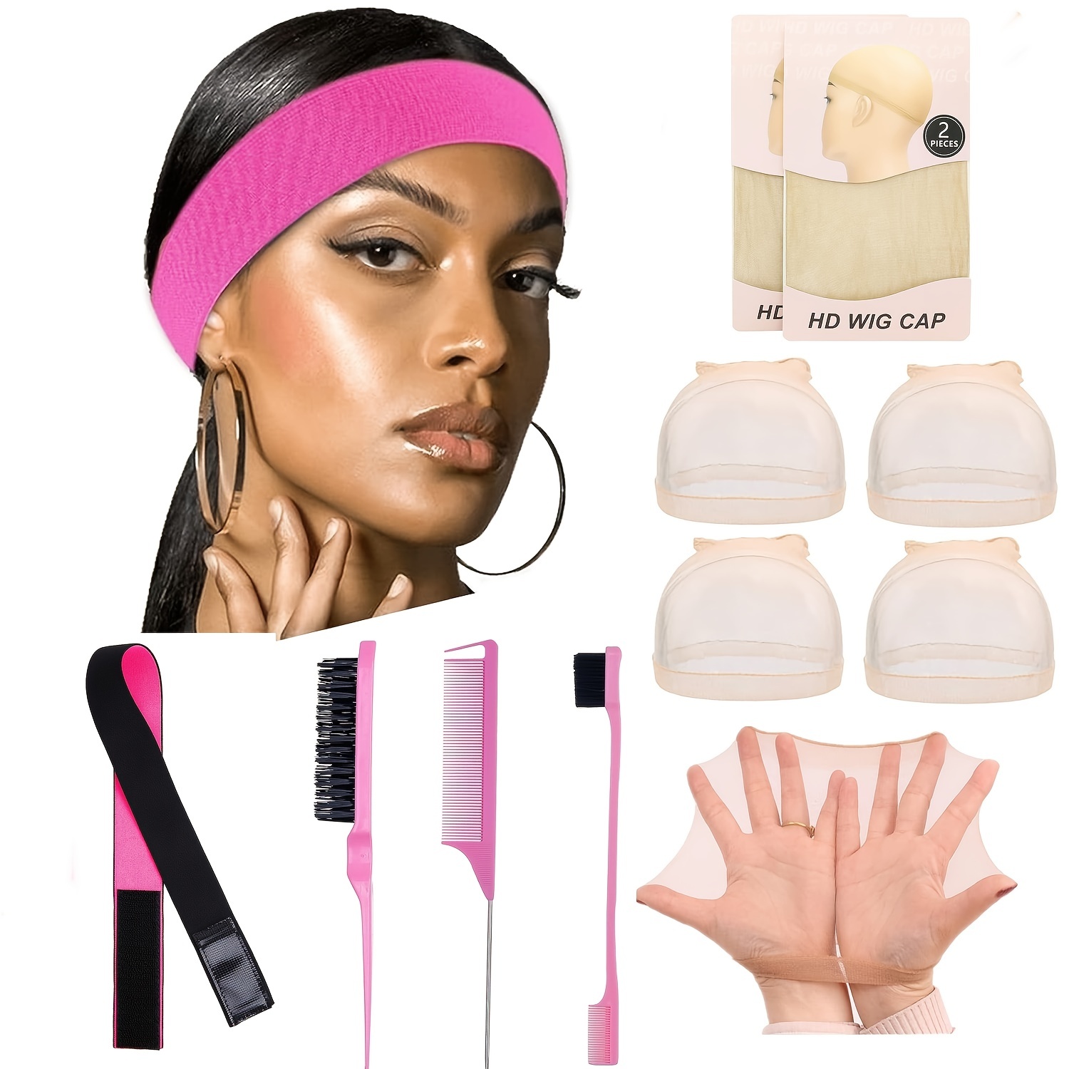 Wig Kit For Lace Front Wig Elastic Band For Wig Edge Lace - Temu United  Arab Emirates