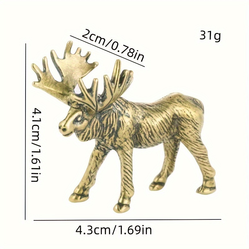 Brass Deer Statue, Christmas Decor Solid Brass Deer, Vintage Brass Deer  Figurine : : Home
