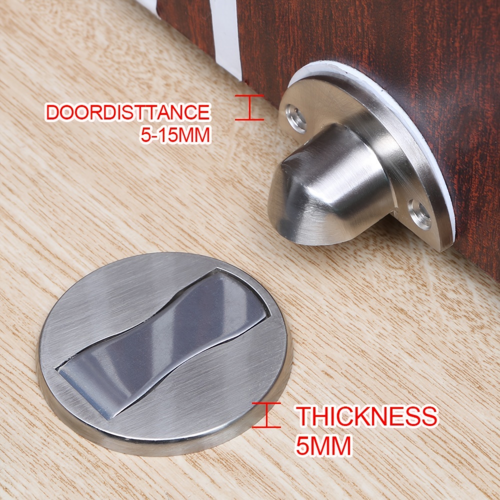 Tope magnético para puerta de piso, soporte magnético resistente para  mantener la puerta abierta con autoadhesivo 3M y montaje de tornillo  oculto, 1