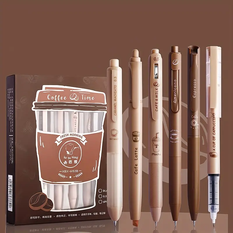 Coffee colored Gel Pens Tip Quick drying Ink Large Capacity - Temu