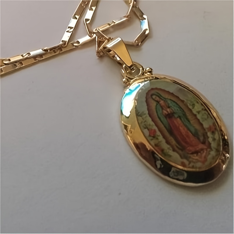 Men's Vintage Virgin Mary Pendant Necklace