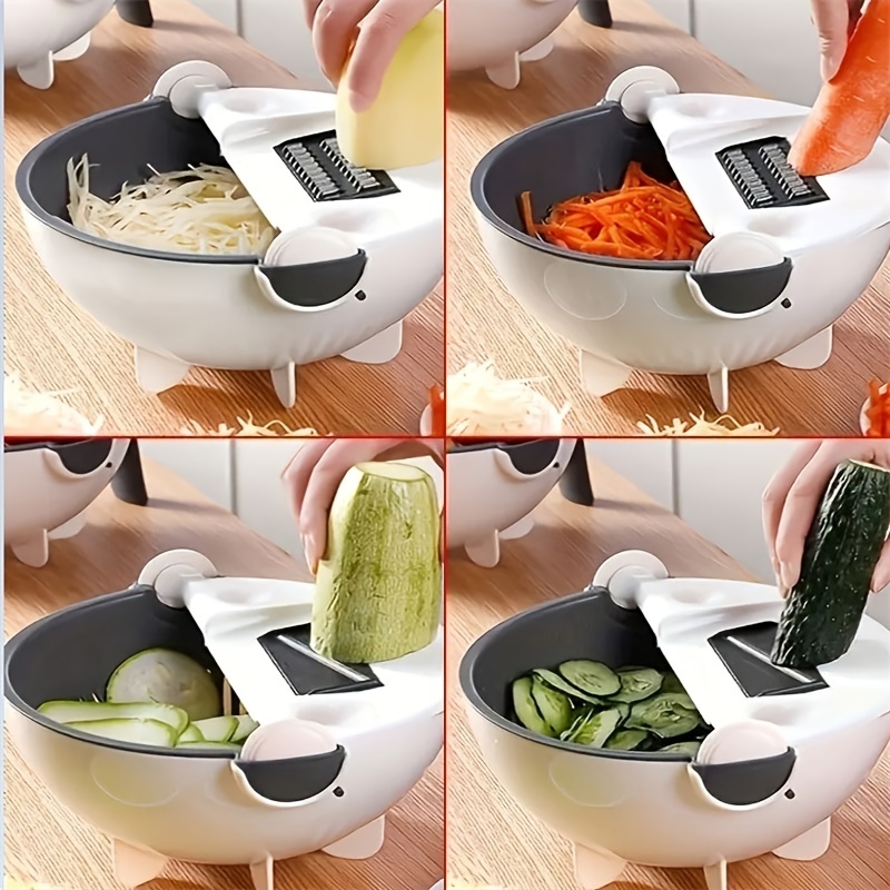 Kitchen Multi Functional Shredder Wet Fruits Drain Basket Blade