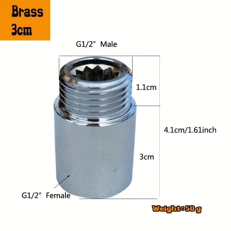 Rallonge de robinet chromée 1/2 de 30mm Metalgupsa