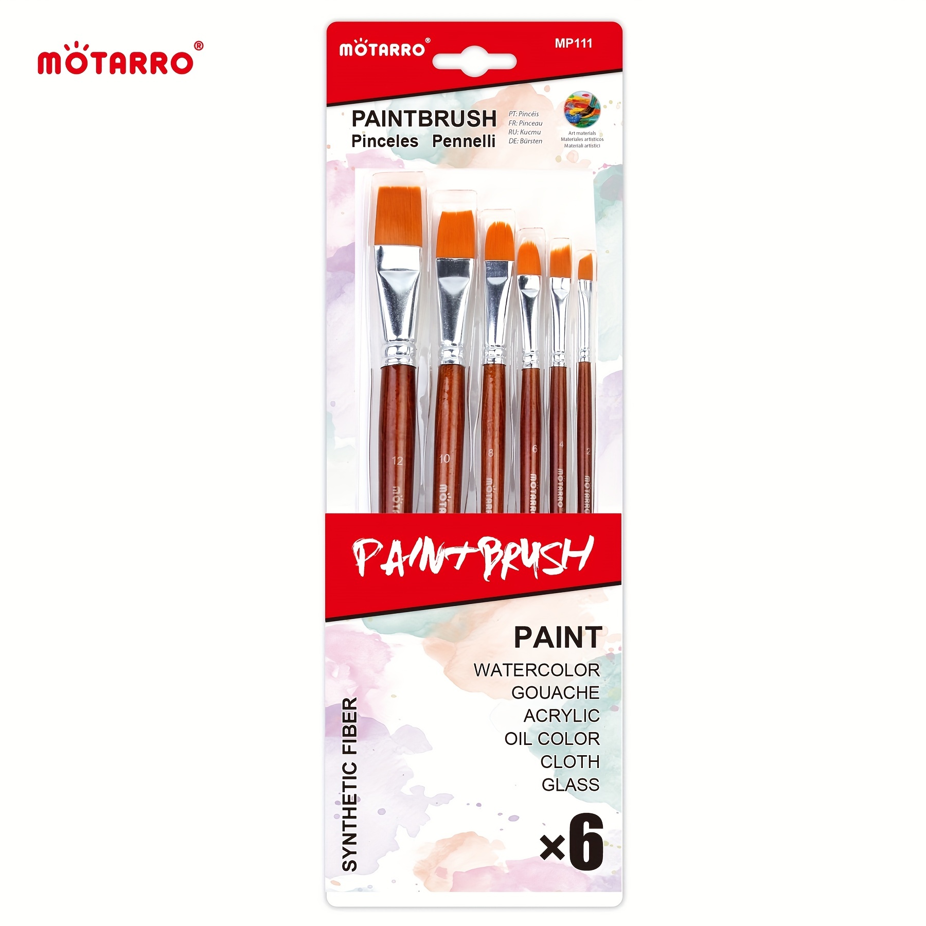 artist brush watercolor acrylic brushes oil 12 kit paint flat&tip