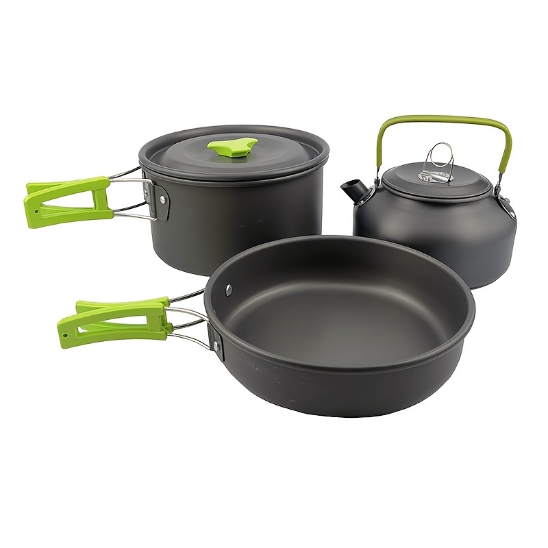 Camping Cookware, Nonstick, Lightweight Pots, Pans with Mesh Set Bag for  Backpacking, Hiking, Picnic