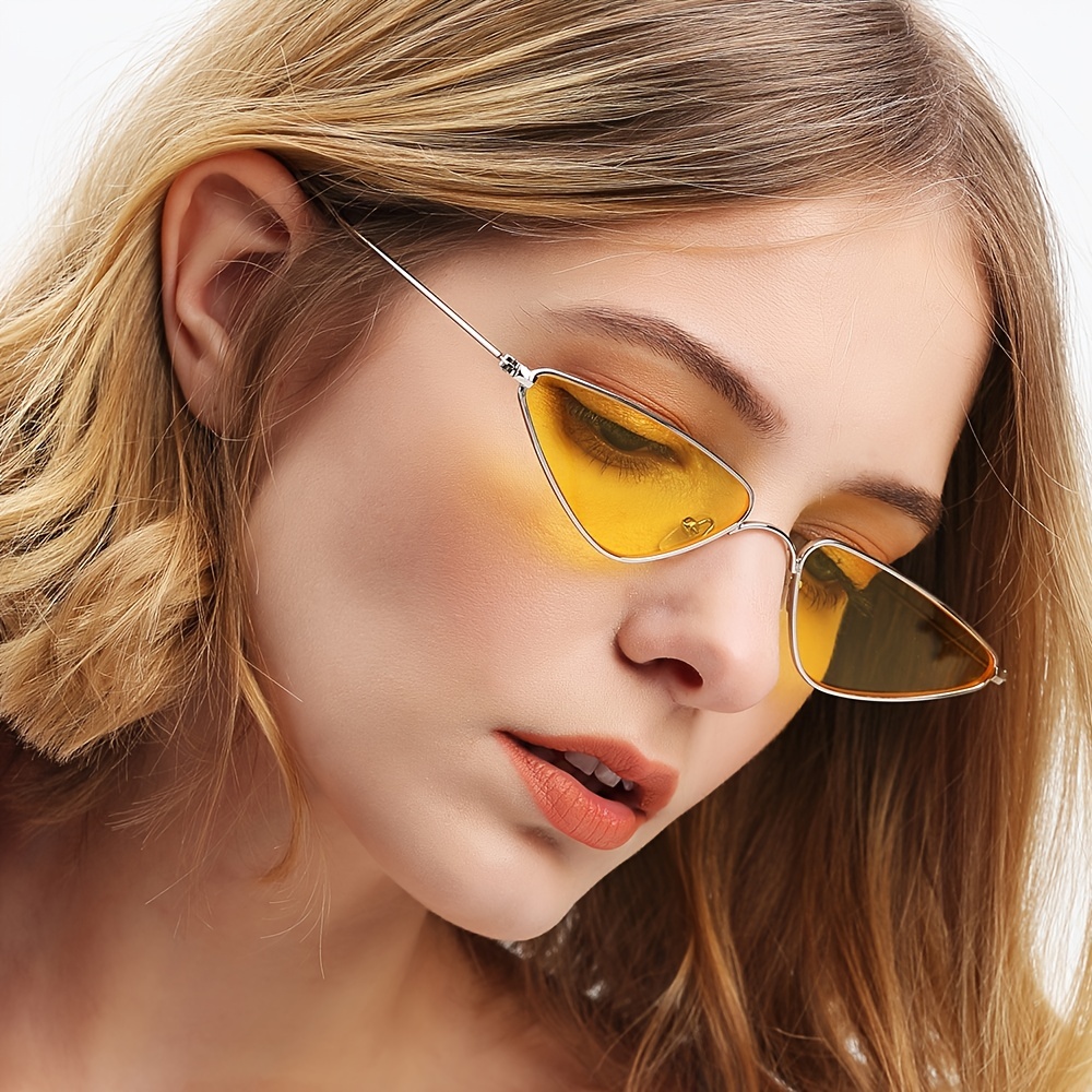 Vintage Cat Eye Sunglasses For Women Small Metal Chain Sunglasses Elegant  Eyeglasses Trend Fashion Shades - Temu