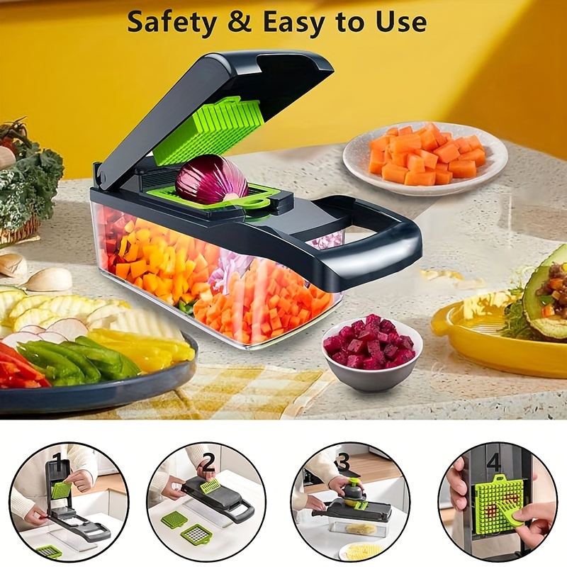 15pcs kitchen household multi-function food chopper, vegetable