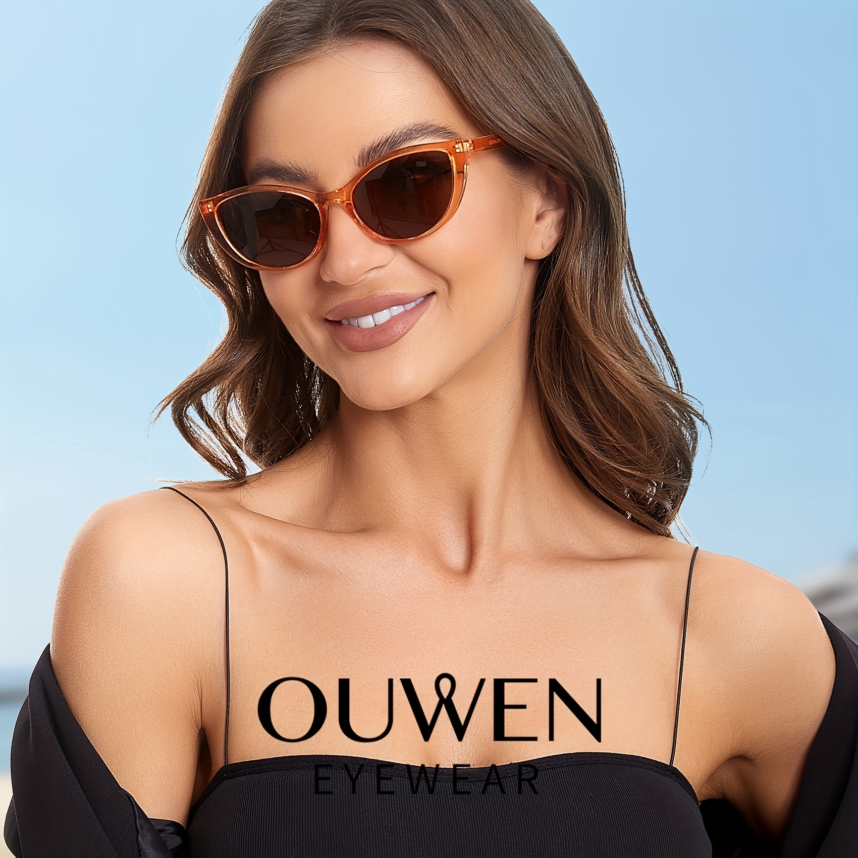 OUWEN Retro Polarizado Negro Cat Eye Gafas De Sol Para Mujer - Temu