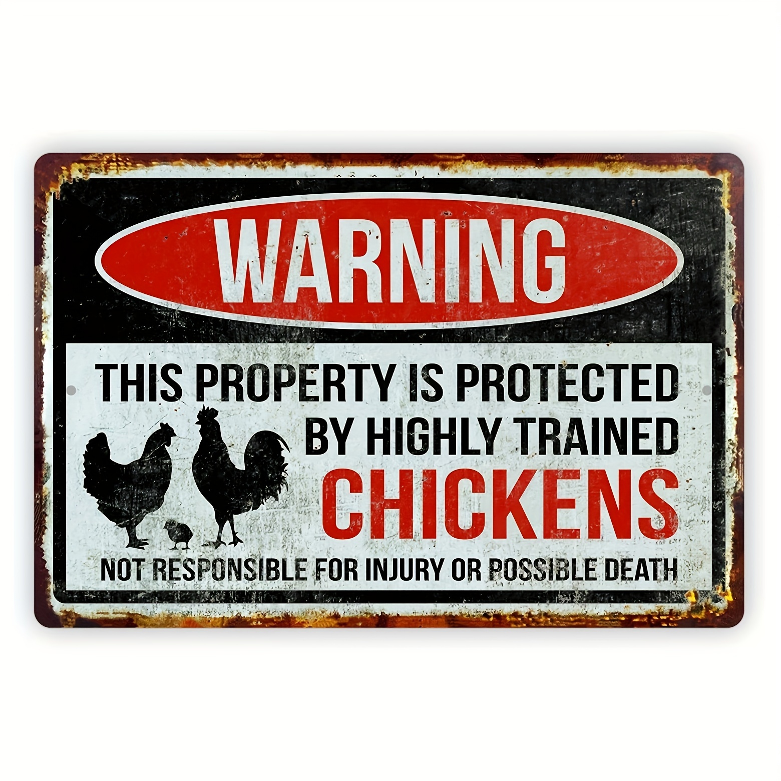 Chicken Coop Tin Sign Beware Chickens Funny Chicken Coop - Temu