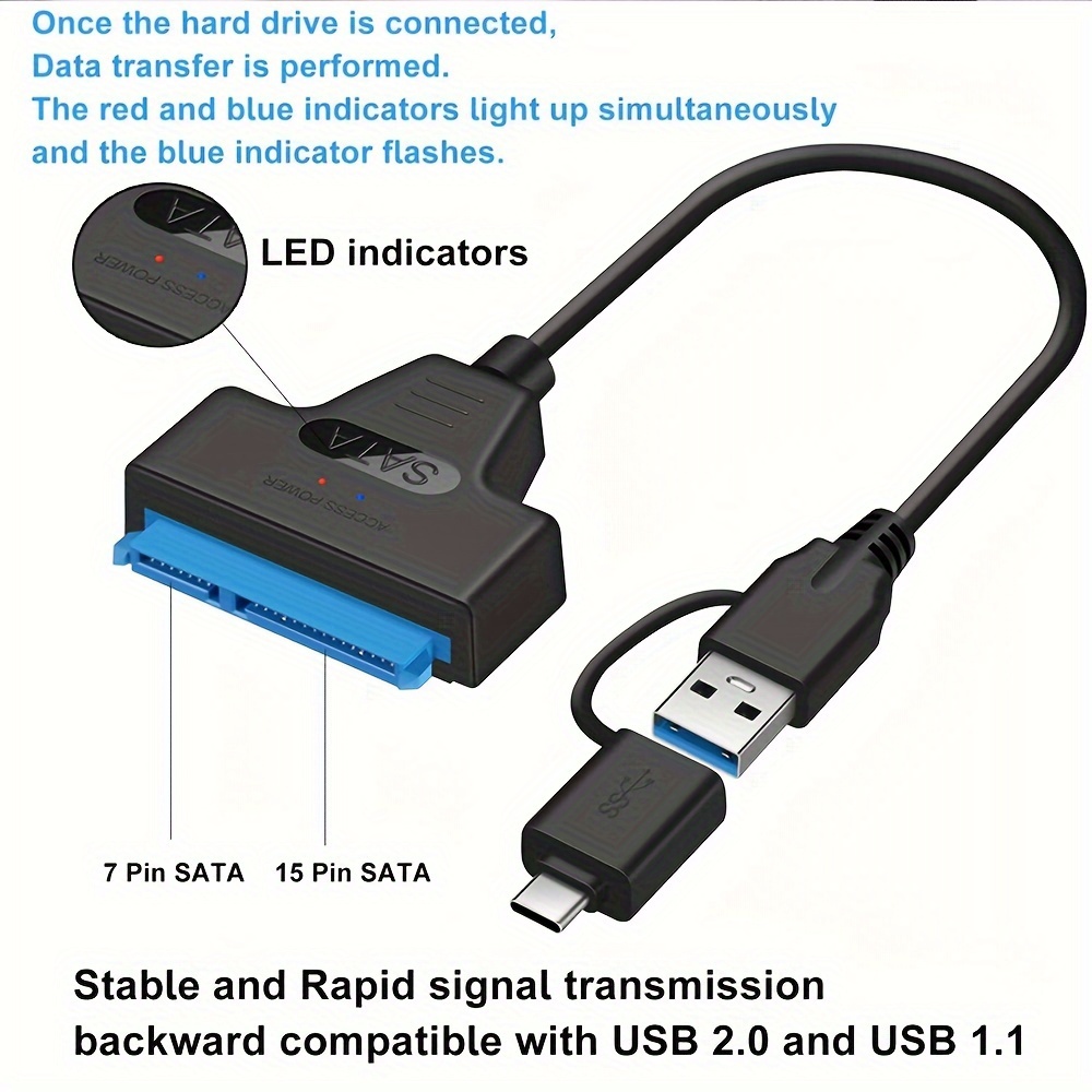 USB - C Type - C to 2.5インチSATA SSD HDD外付けエンクロージャ透明