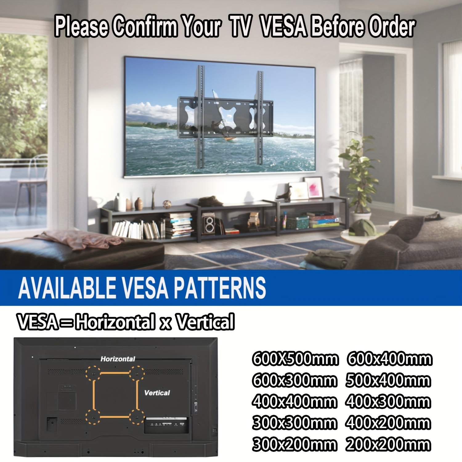 Soporte de pared para TV de 42 a 85 pulgadas LED LCD OLED Plasma Plasma  Plasma Inclinado Soporte de Pared, VESA hasta 29.528x19.685 in y carga de  220